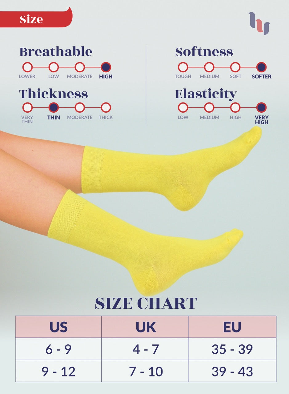 Women's Bamboo Dress Crew Socks, 3 Pairs