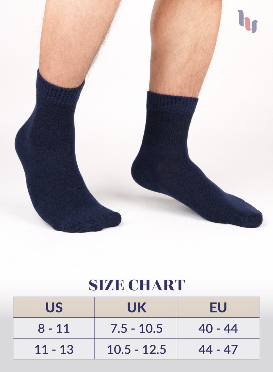 Men's Diabetic Ankle Thin Cotton Socks, 4 Pairs