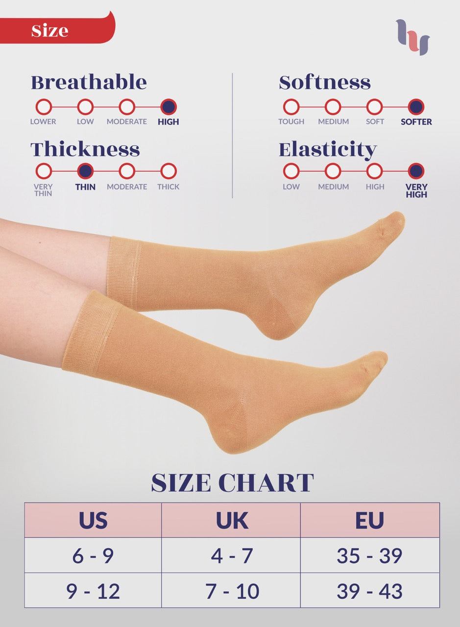 Women's Bamboo Dress Crew Socks, 3 Pairs