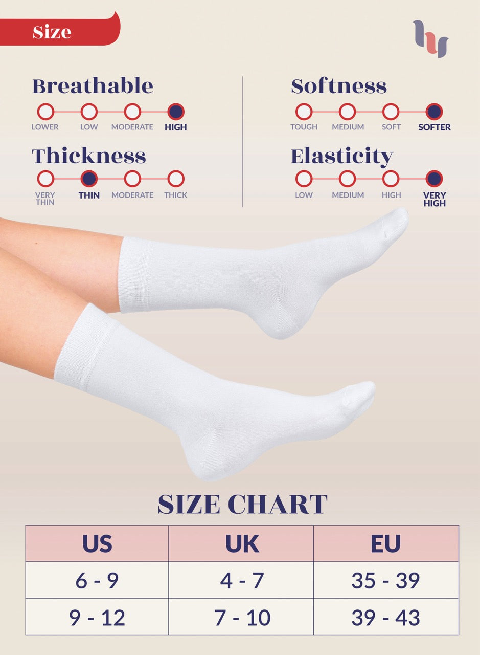 Women's Bamboo Dress Crew Socks, 3 Pairs