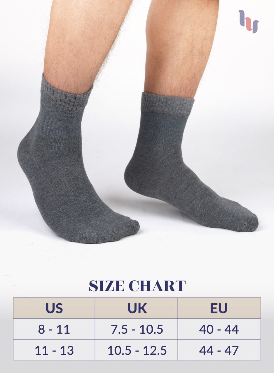Men's Diabetic Ankle Thin Cotton Socks, 4 Pairs