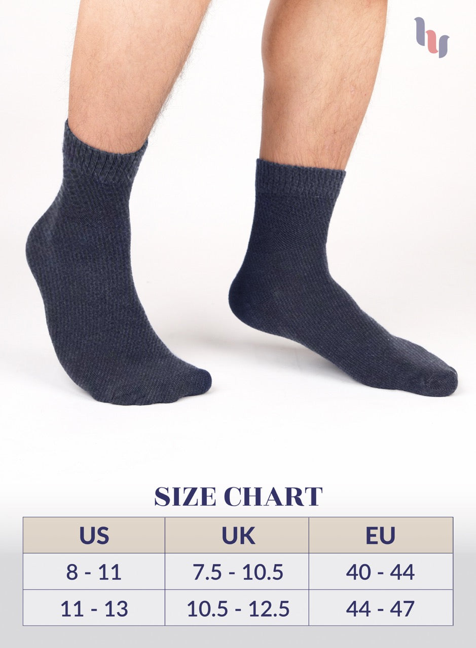 Men's Diabetic Ankle Thin Cotton Socks, 4 Pairs