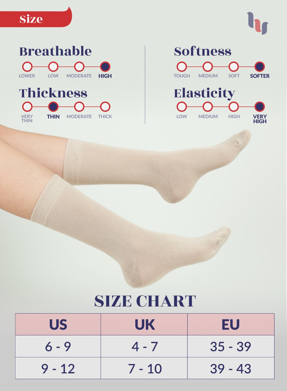 Women's Bamboo Dress Crew Socks, 3 Pairs