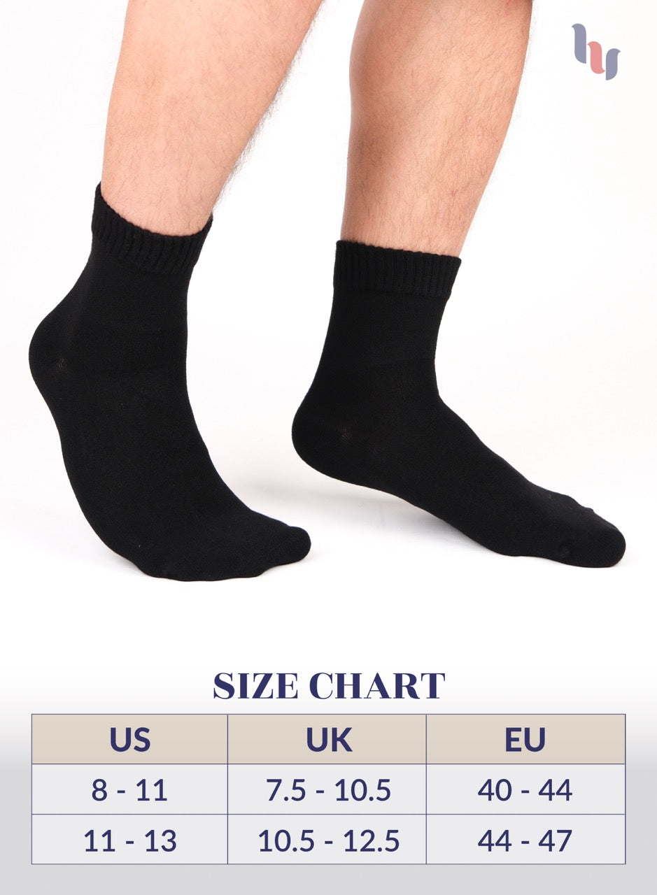 Men's Diabetic Ankle Thin Cotton Socks, 4 Pairs
