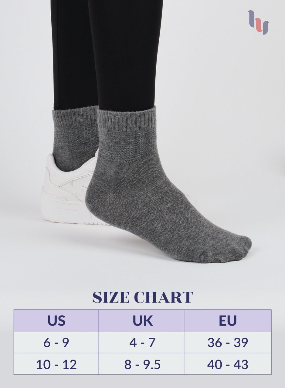Women's Comfortable Diabetic Bamboo Ankle Socks for Swollen Legs, 3 Pairs