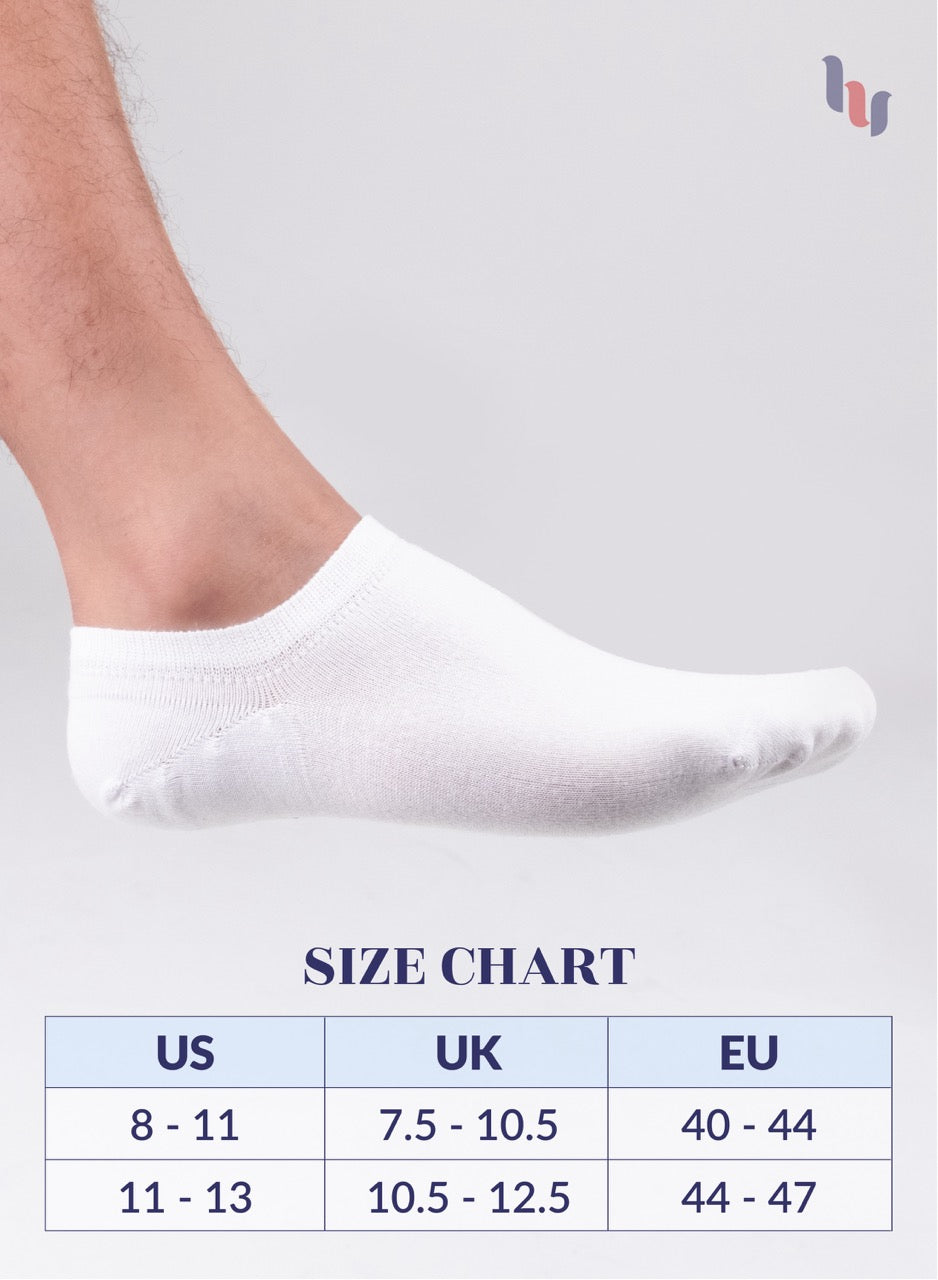 Non-Slip Men's Bamboo No-Show Socks (Only Size 11-13), 6 Pairs