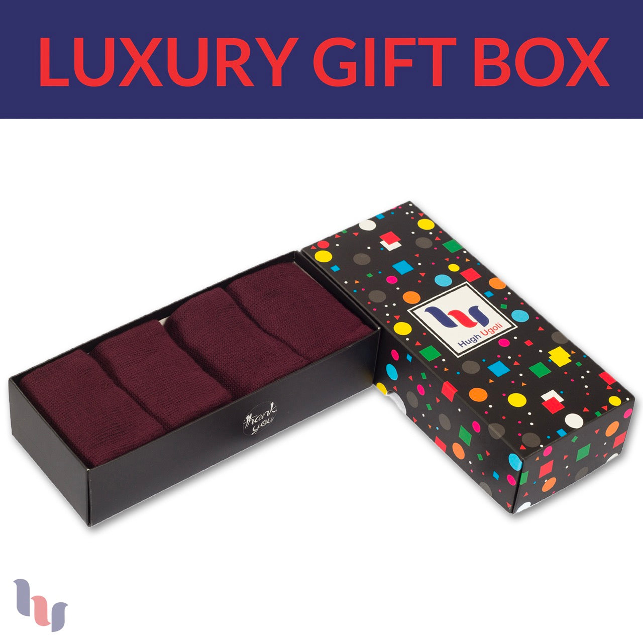 Men's Cotton Dress Seamless Toe Business Crew Socks with Gift Box, 4 Pairs