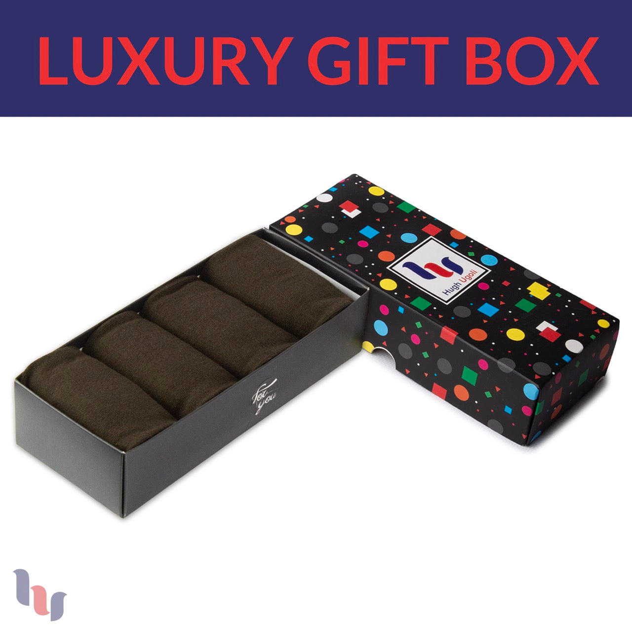 Men's Cotton Dress Seamless Toe Business Crew Socks with Gift Box, 4 Pairs