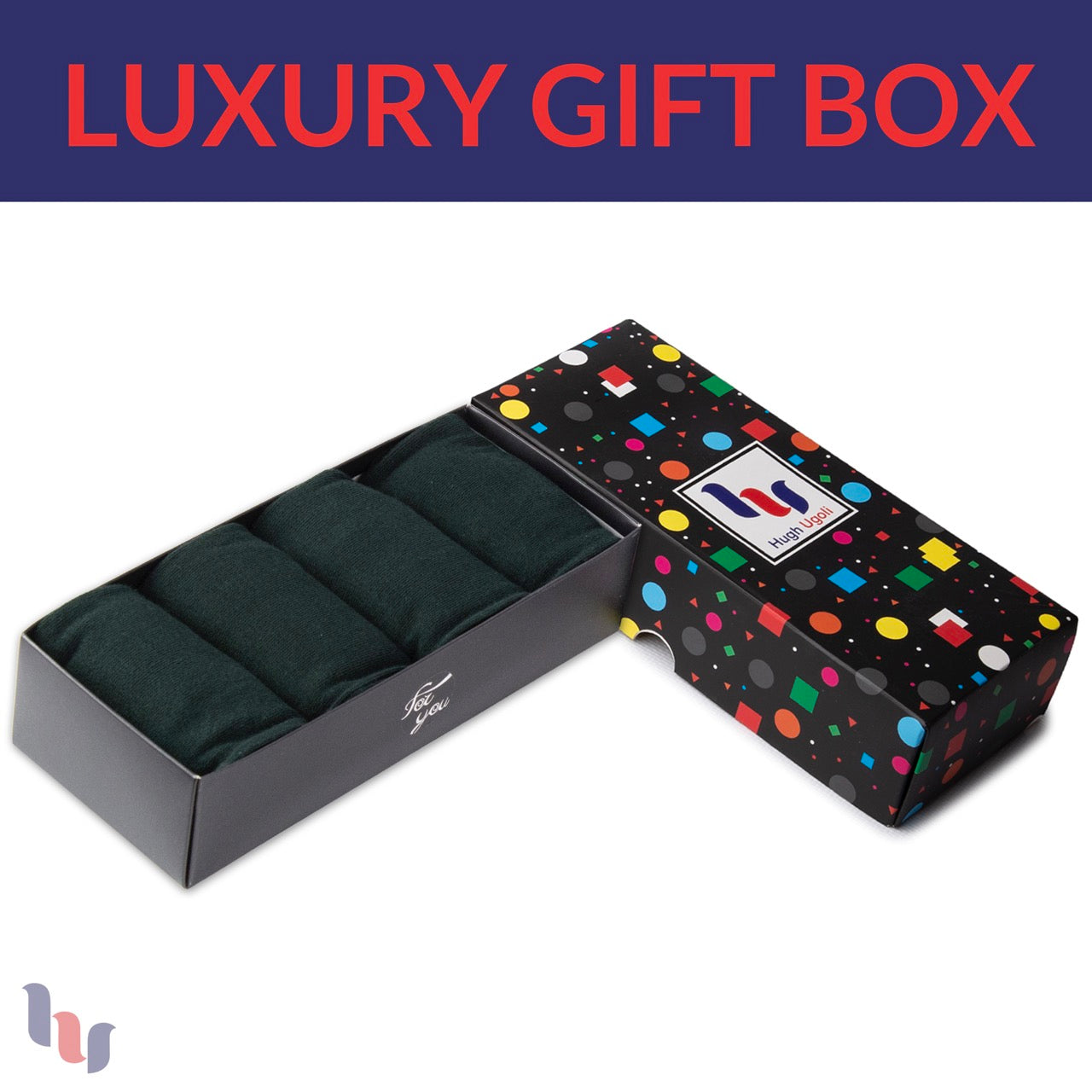 Men's Cotton Dress Seamless Toe Business Crew Socks with Gift Box, 4 Pairs