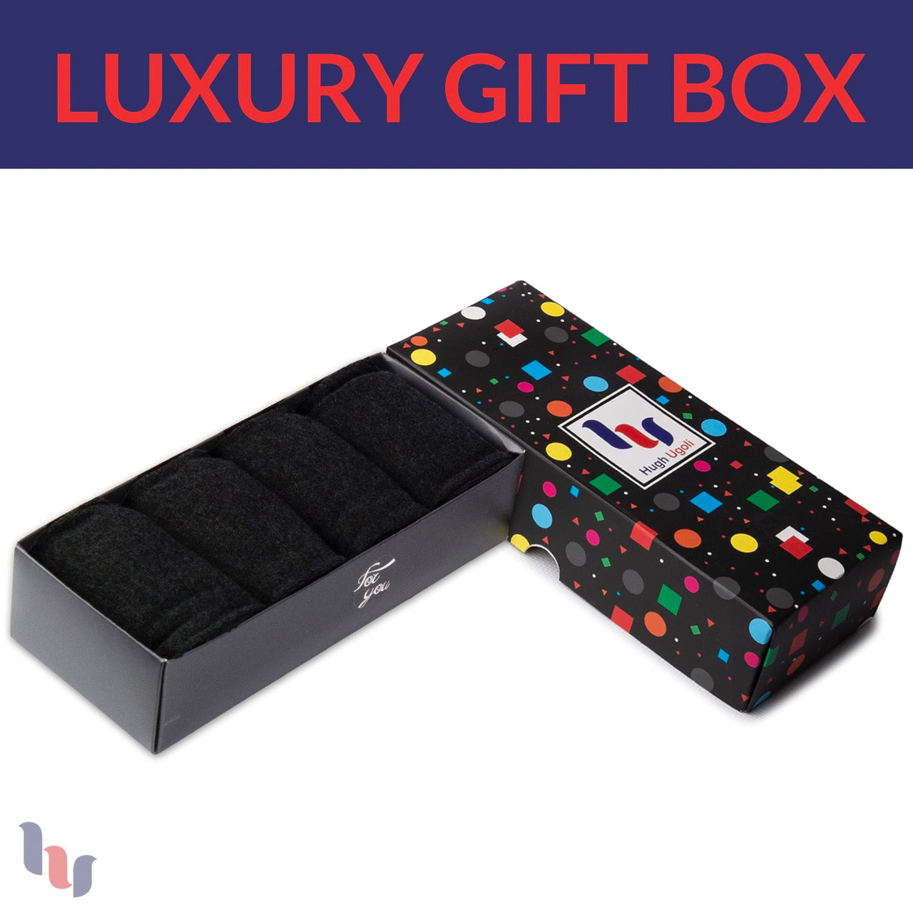 Men's Cotton Dress Seamless Toe Business Crew Socks with Gift Box, 4 Pairs