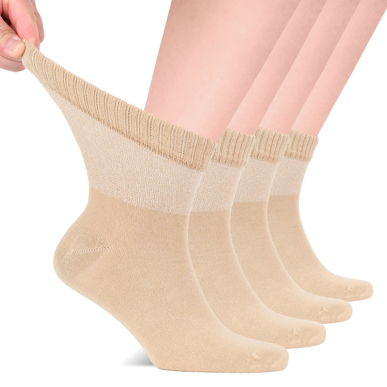 Men's Lightweight Bamboo Diabetic Ankle Socks, 4 Pairs