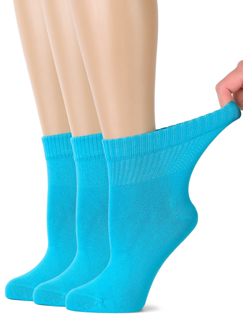 Women's Comfortable Diabetic Bamboo Ankle Socks for Swollen Legs, 3 Pairs