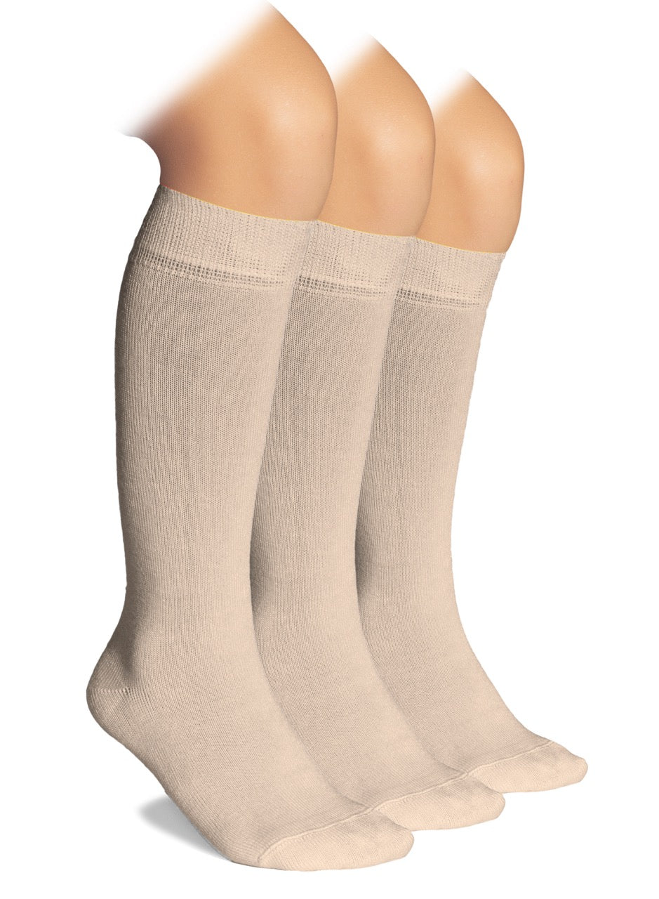 Kids' Bamboo School Knee-High Socks, 3 Pairs