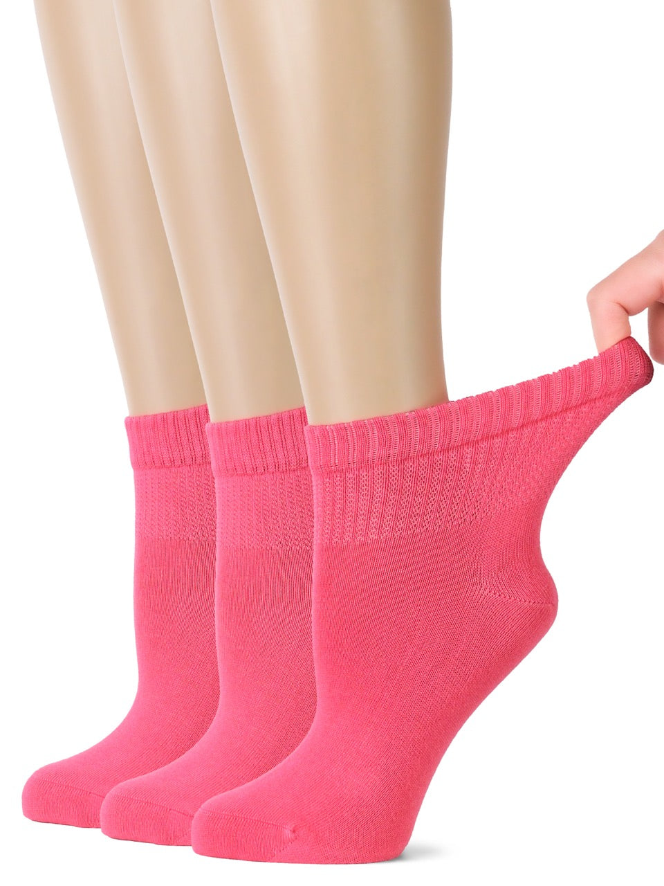 Women's Comfortable Diabetic Bamboo Ankle Socks for Swollen Legs, 3 Pairs