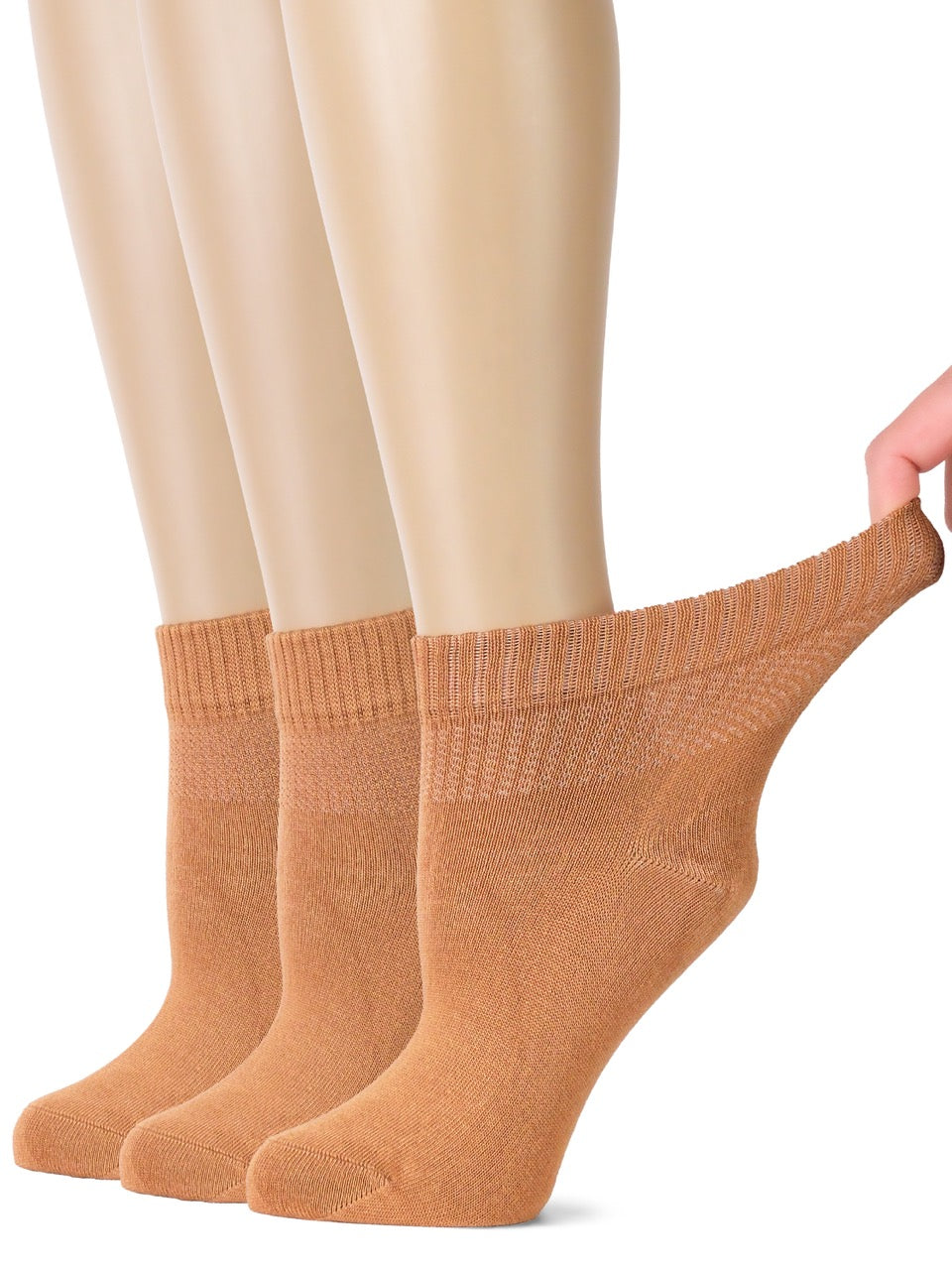 Women's Comfortable Diabetic Bamboo Ankle Socks for Swollen Legs, 3 Pairs