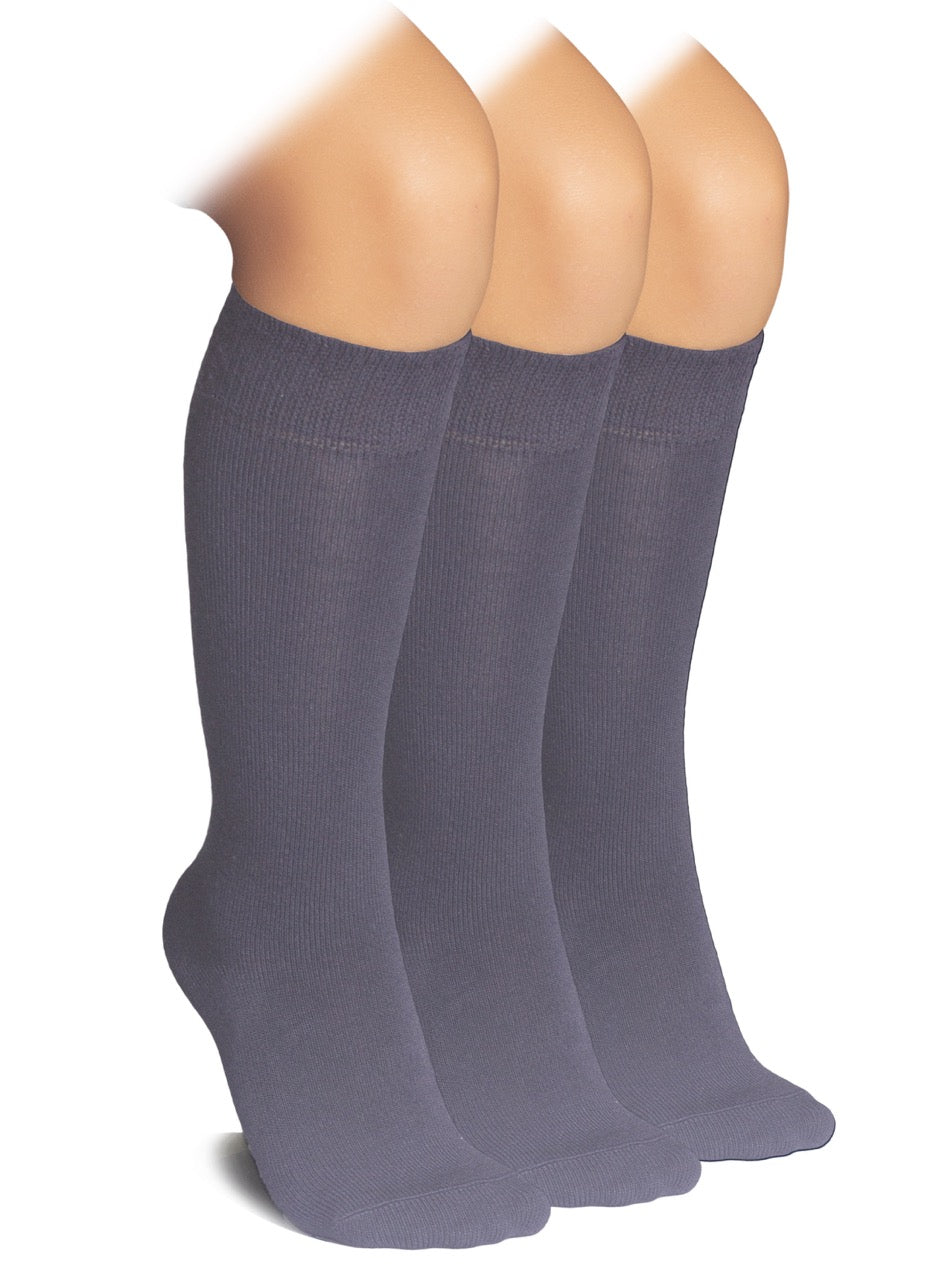 Kids' Bamboo School Knee-High Socks, 3 Pairs