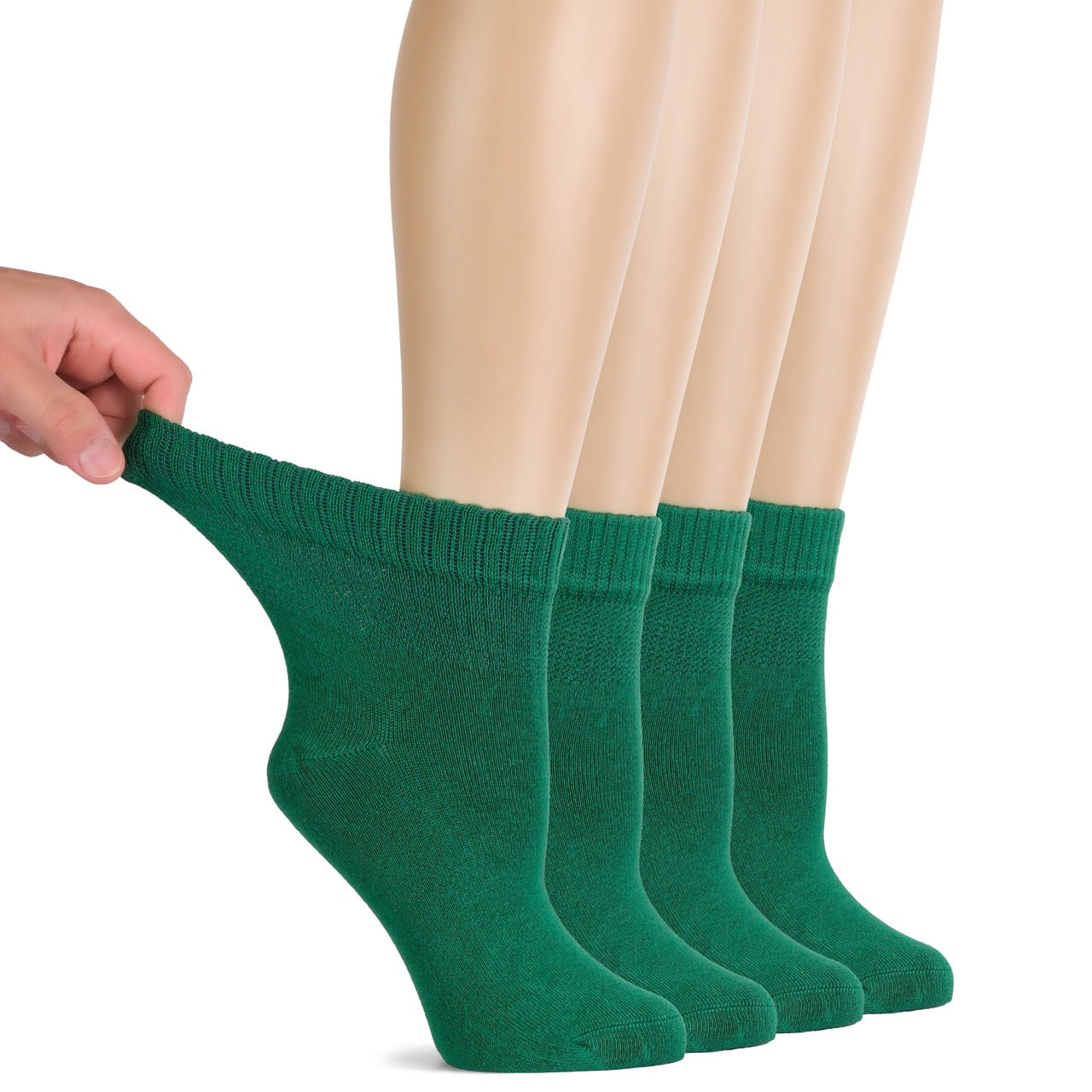 Lightweight Diabetic Bamboo Ankle Socks for Women, 4 Pairs