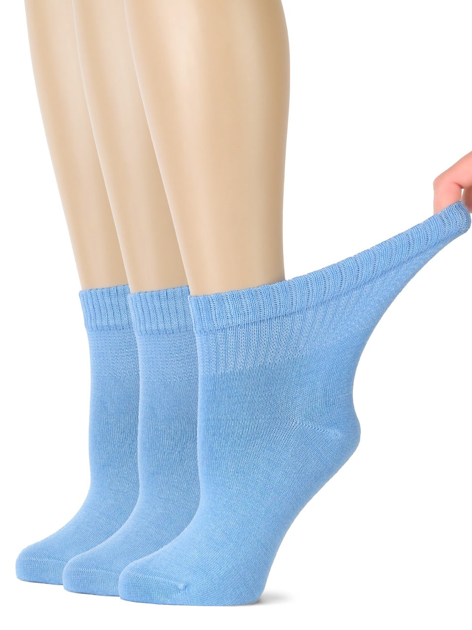 Women's Comfortable Diabetic Bamboo Ankle Socks for Swollen Legs, 3 Pairs