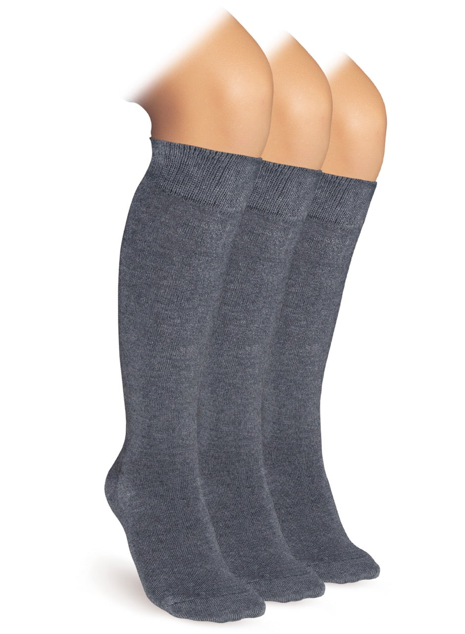 Kids' Bamboo School Knee-High Socks, 3 Pairs