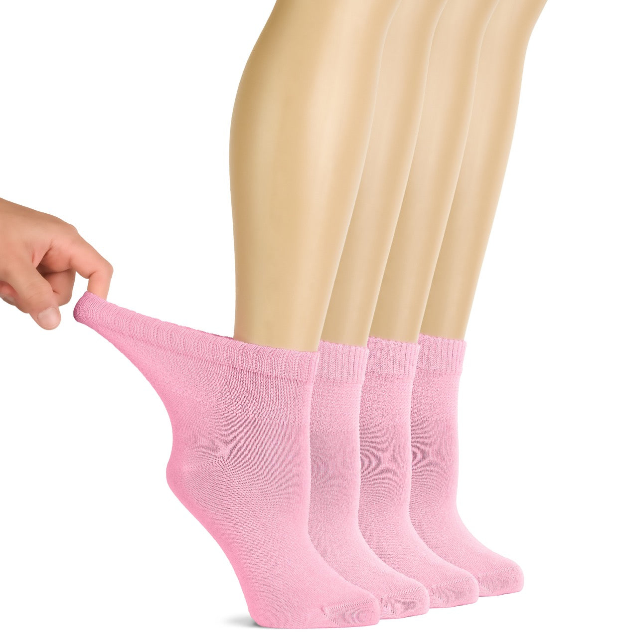 Lightweight Diabetic Bamboo Ankle Socks for Women, 4 Pairs