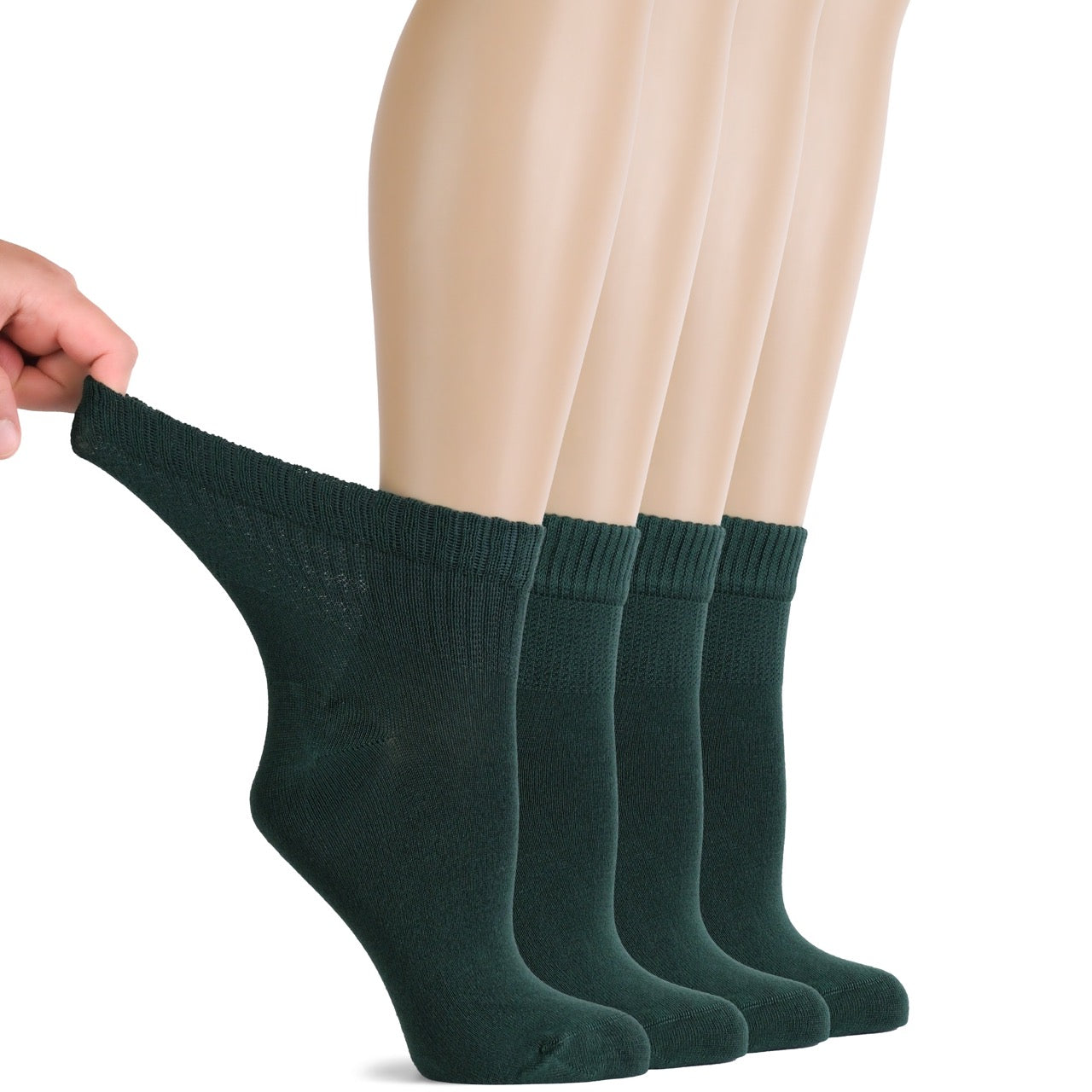 Lightweight Diabetic Bamboo Ankle Socks for Women, 4 Pairs