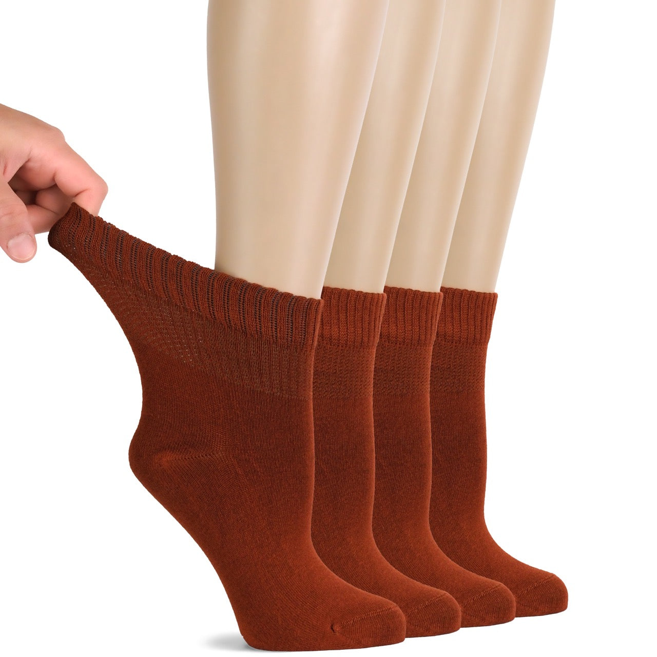 Lightweight Diabetic Bamboo Ankle Socks for Women, 4 Pairs