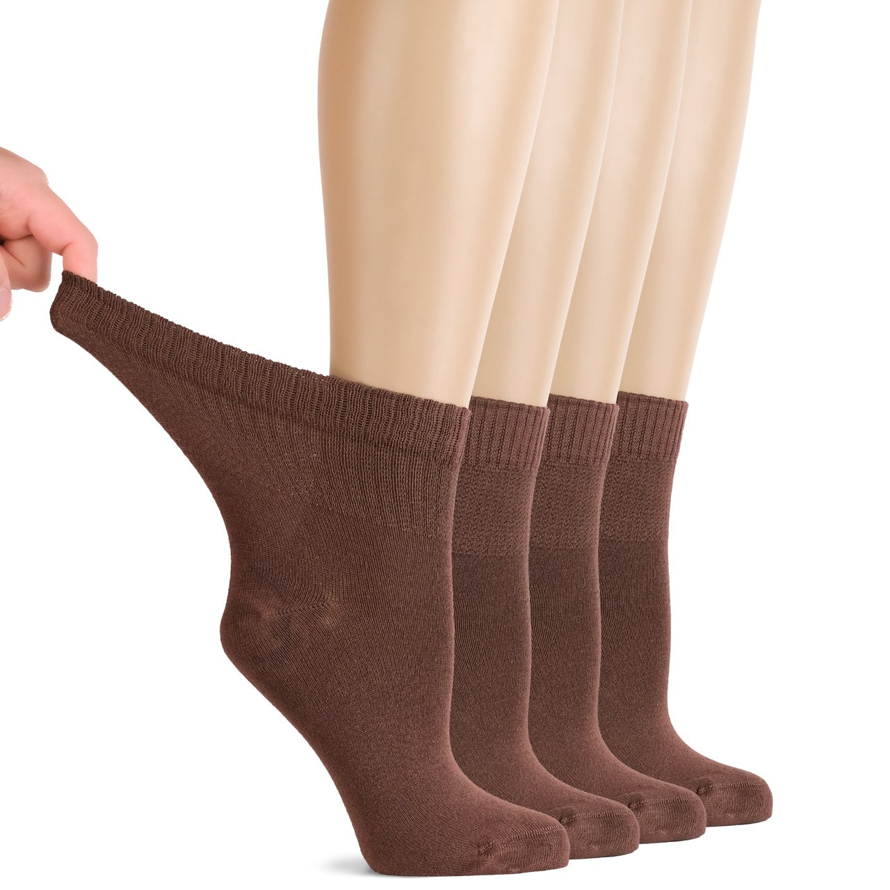Lightweight Diabetic Bamboo Ankle Socks for Women, 4 Pairs