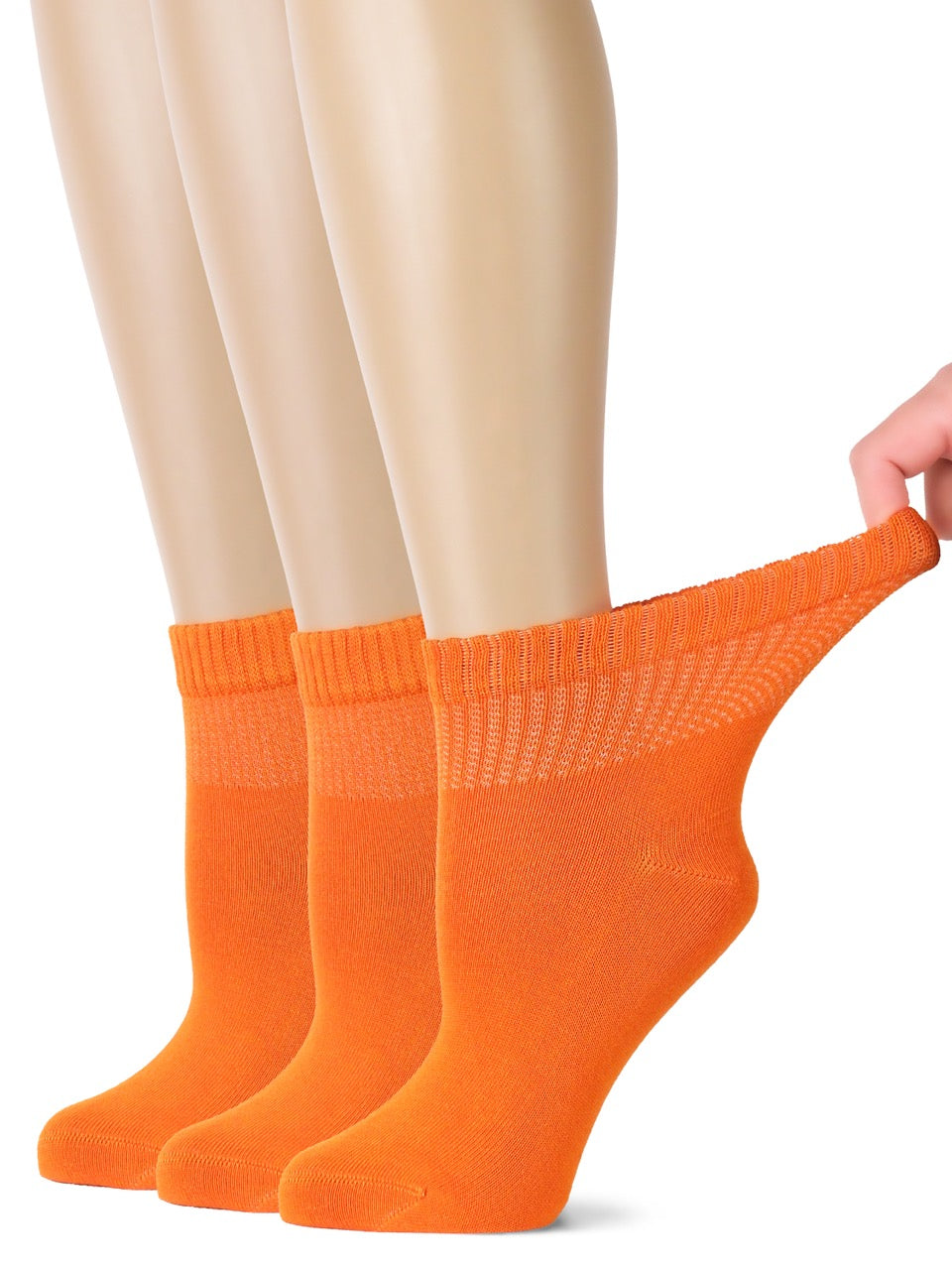 Women's Comfortable Diabetic Bamboo Ankle Socks for Swollen Legs, 3 Pairs