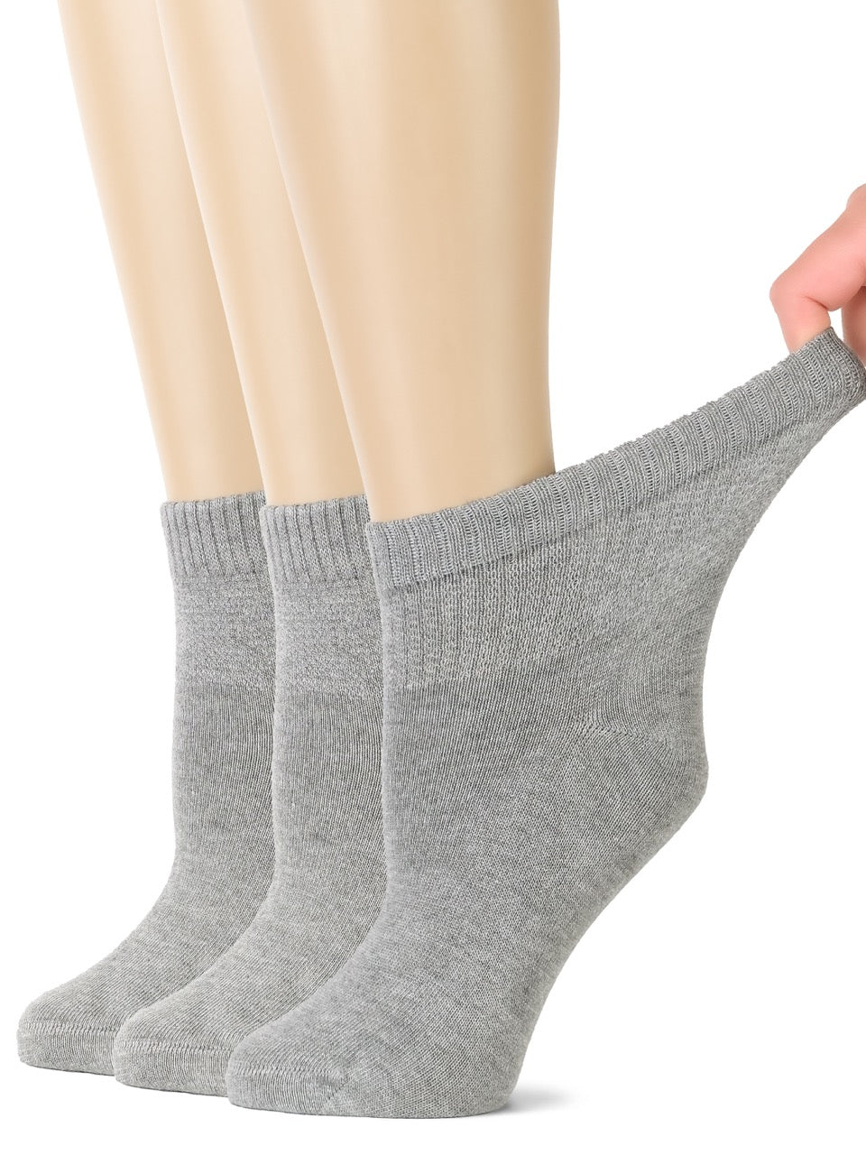 Women's Comfortable Diabetic Bamboo Ankle Socks for Swollen Legs, 3 Pairs