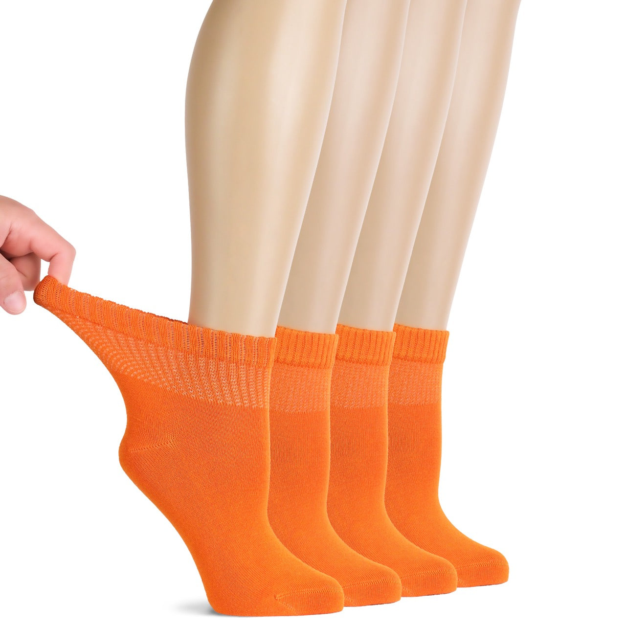 Lightweight Diabetic Bamboo Ankle Socks for Women, 4 Pairs