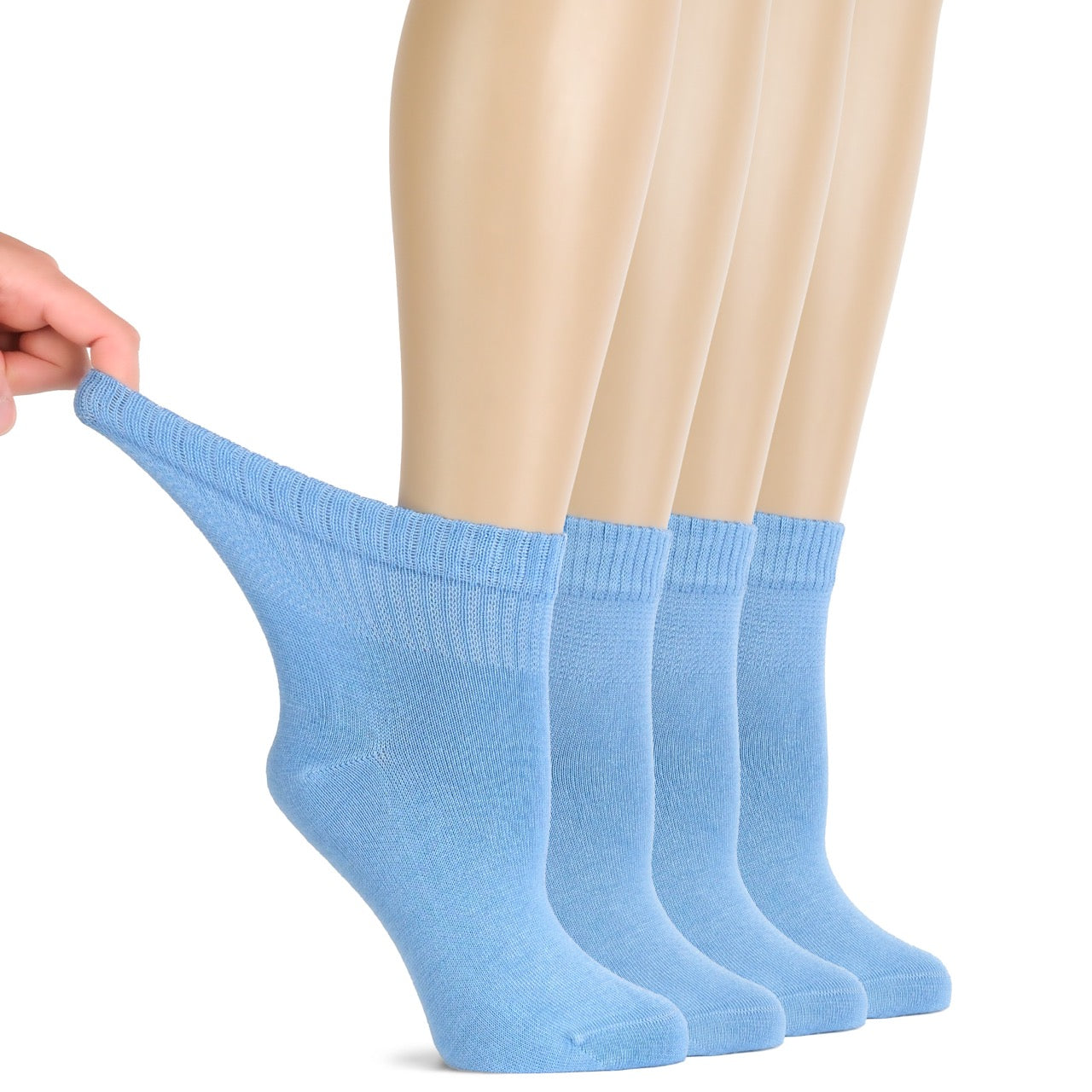 Lightweight Diabetic Bamboo Ankle Socks for Women, 4 Pairs