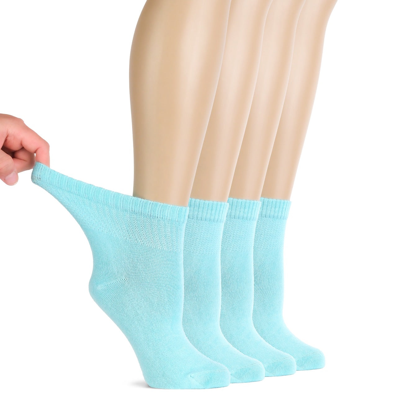 Lightweight Diabetic Bamboo Ankle Socks for Women, 4 Pairs