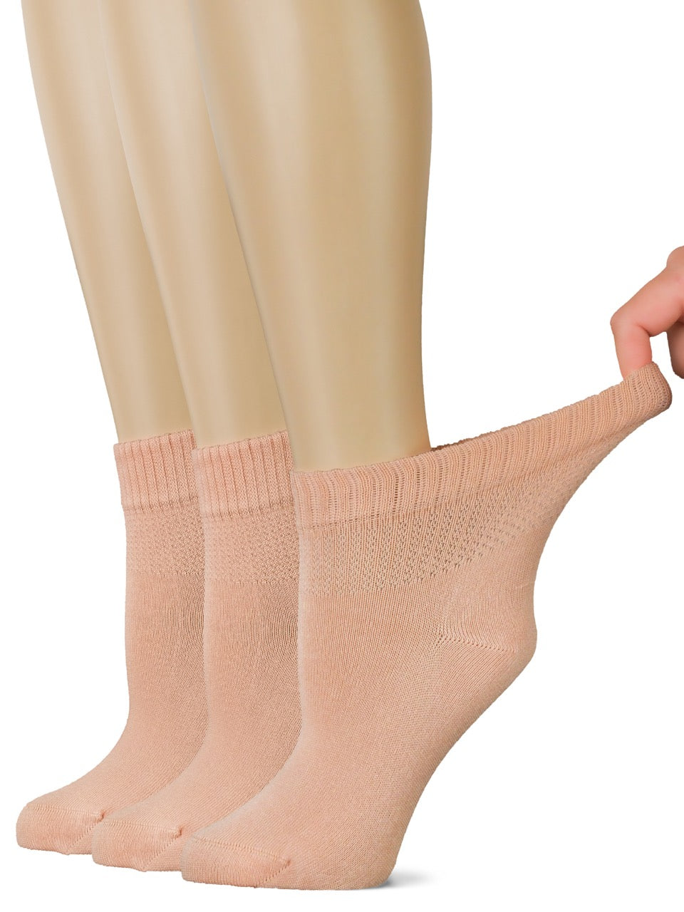 Women's Comfortable Diabetic Bamboo Ankle Socks for Swollen Legs, 3 Pairs