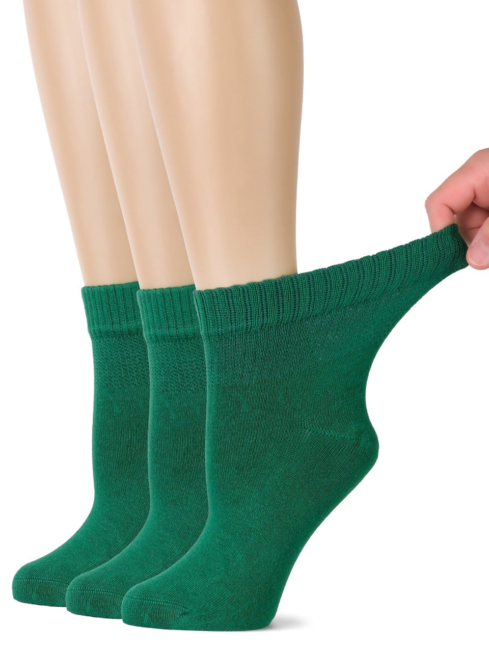 Women's Comfortable Diabetic Bamboo Ankle Socks for Swollen Legs, 3 Pairs