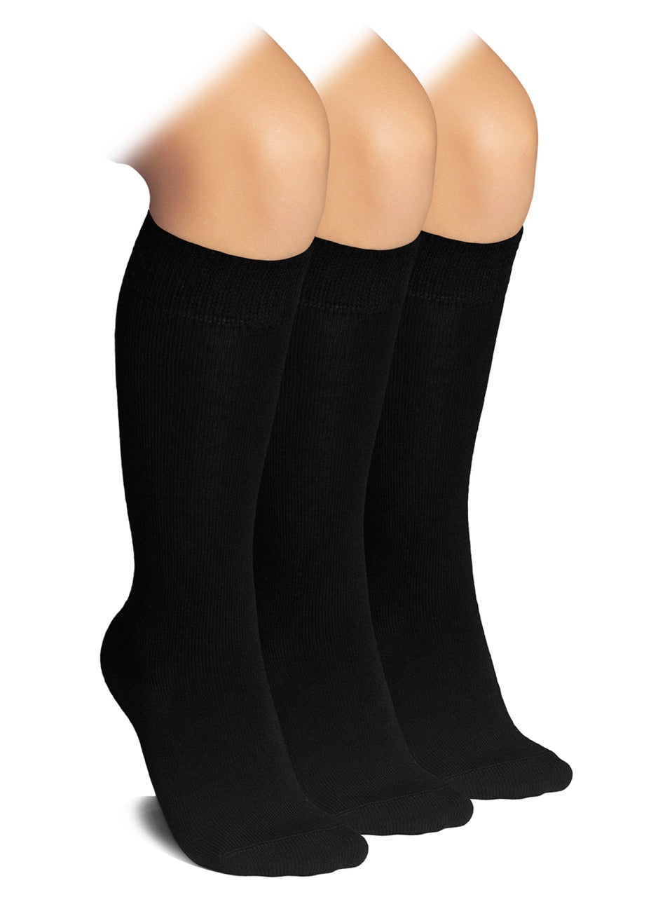 Kids' Bamboo School Knee-High Socks, 3 Pairs