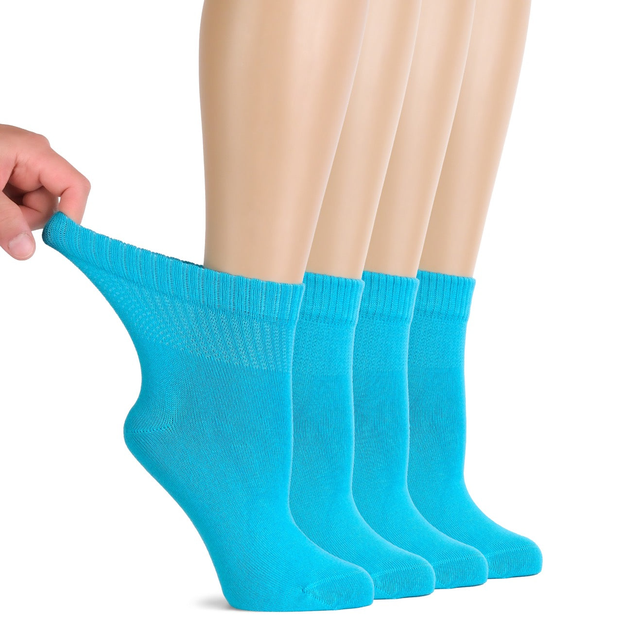 Lightweight Diabetic Bamboo Ankle Socks for Women, 4 Pairs