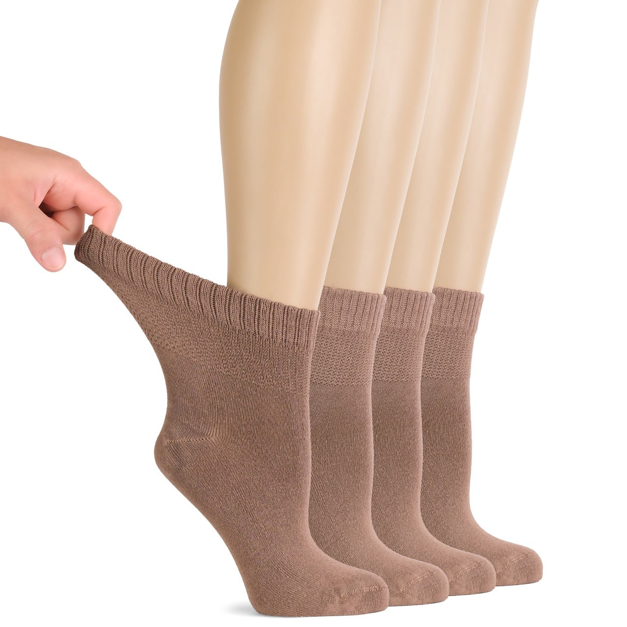 Lightweight Diabetic Bamboo Ankle Socks for Women, 4 Pairs
