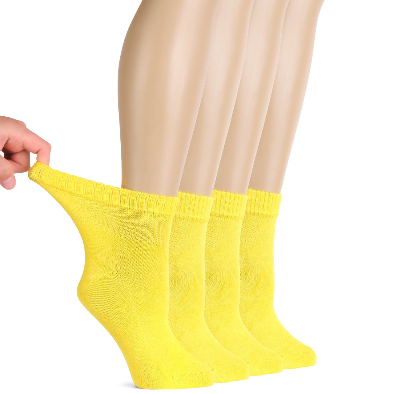 Lightweight Diabetic Bamboo Ankle Socks for Women, 4 Pairs