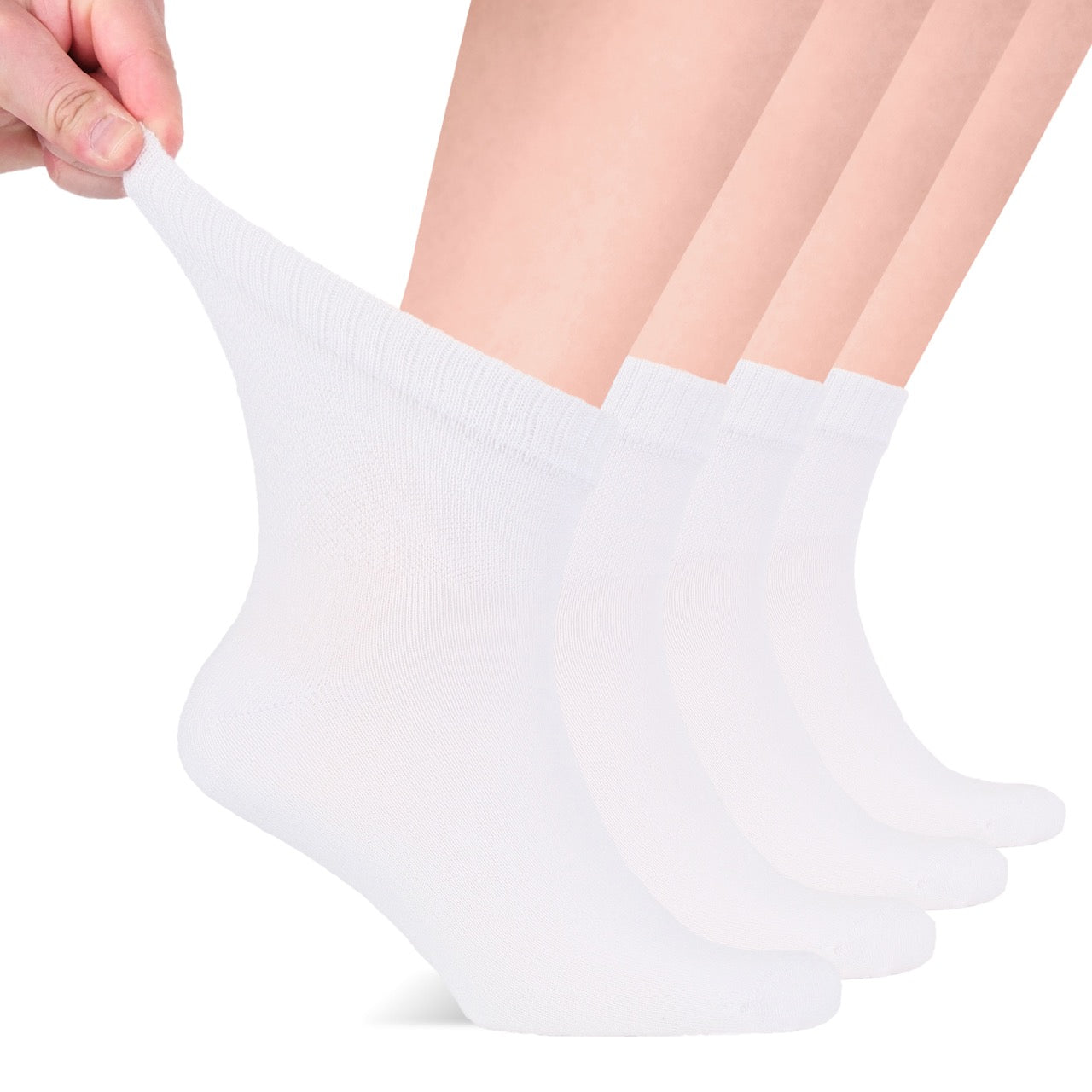 Men's Lightweight Bamboo Diabetic Ankle Socks, 4 Pairs