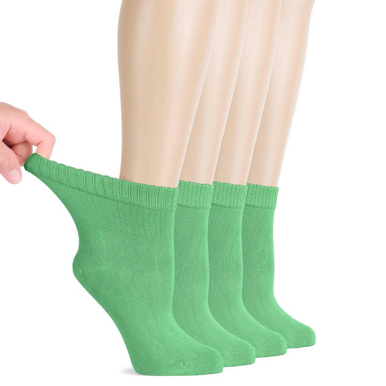 Lightweight Diabetic Bamboo Ankle Socks for Women, 4 Pairs