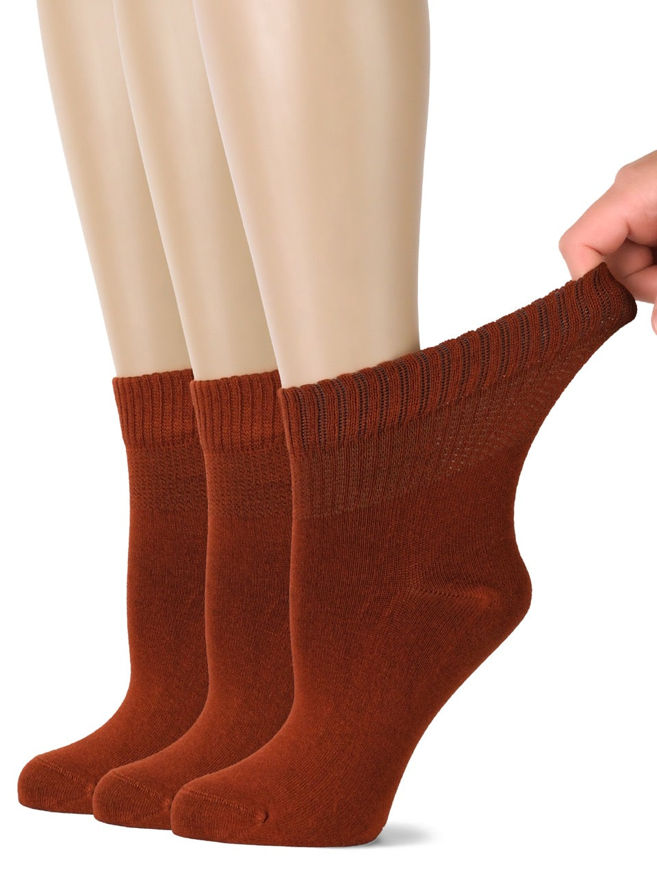 Women's Comfortable Diabetic Bamboo Ankle Socks for Swollen Legs, 3 Pairs