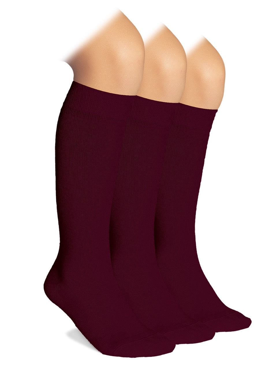Kids' Bamboo School Knee-High Socks, 3 Pairs