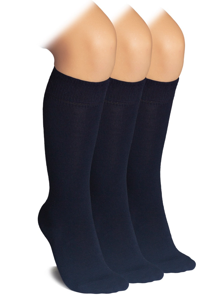 Kids' Bamboo School Knee-High Socks, 3 Pairs