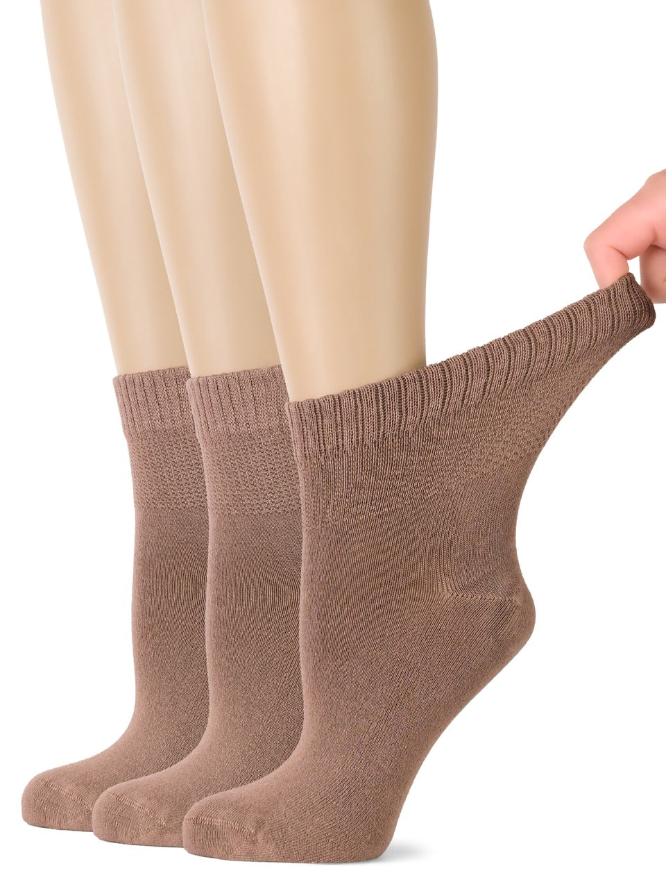 Women's Comfortable Diabetic Bamboo Ankle Socks for Swollen Legs, 3 Pairs