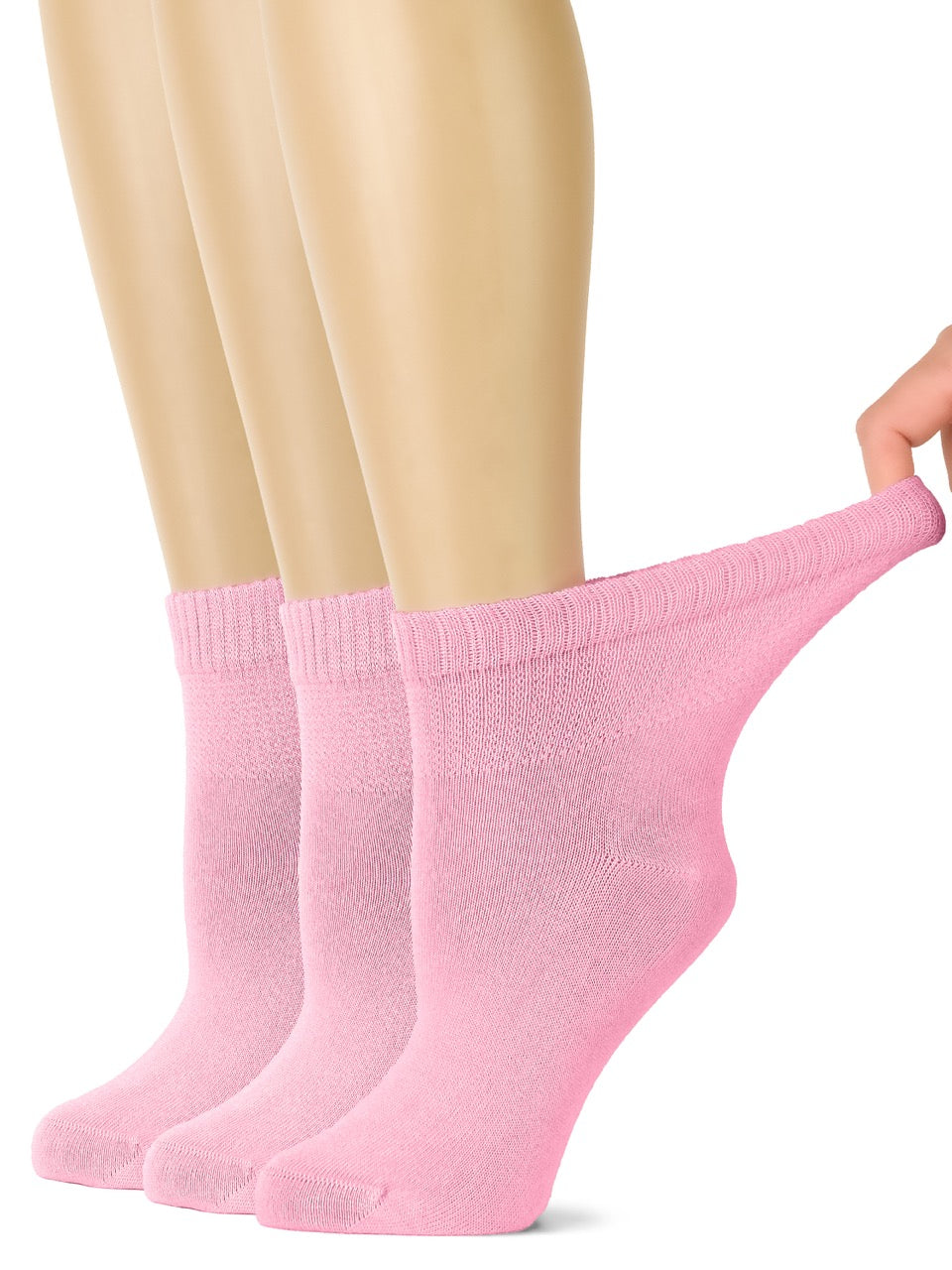 Women's Comfortable Diabetic Bamboo Ankle Socks for Swollen Legs, 3 Pairs
