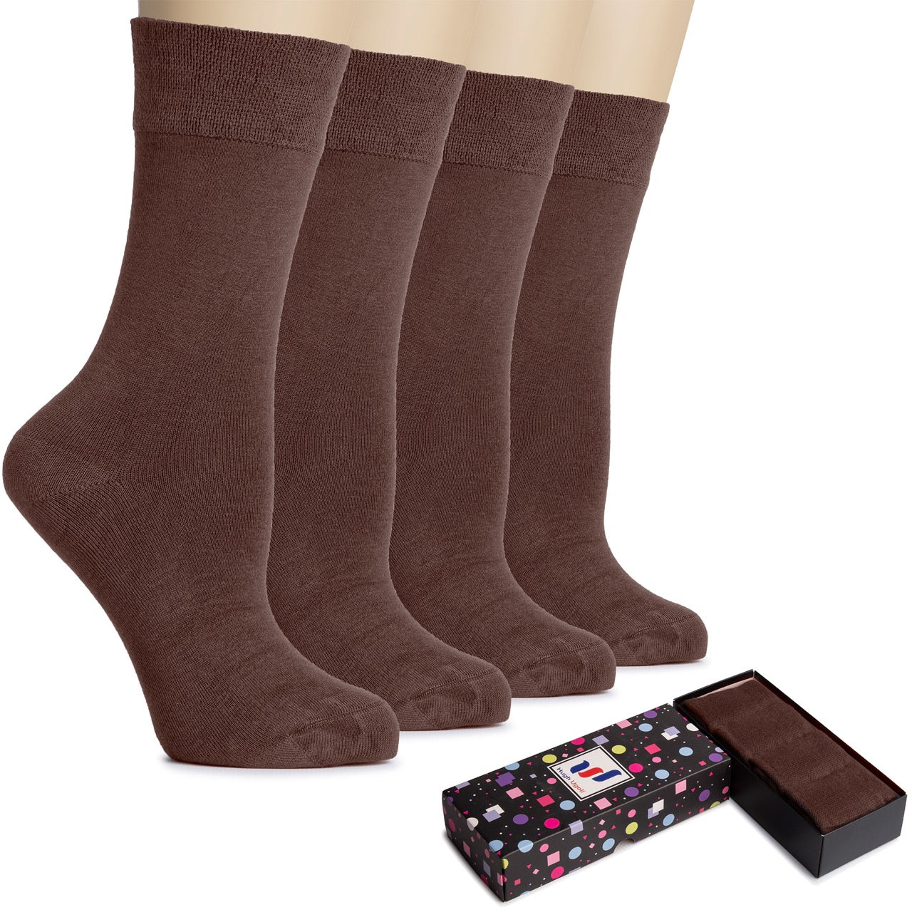 Women's Dress Crew Bamboo Business Socks, 4 Pairs