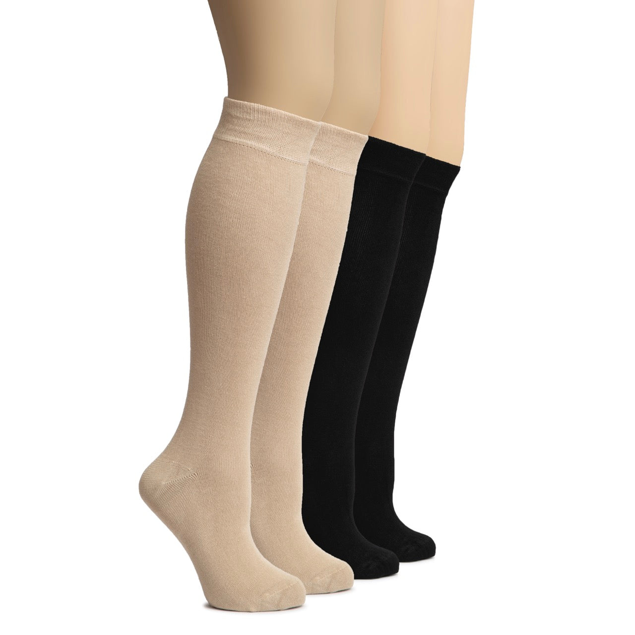 Knee-High Bamboo Dress Socks for Women, 4 Pairs