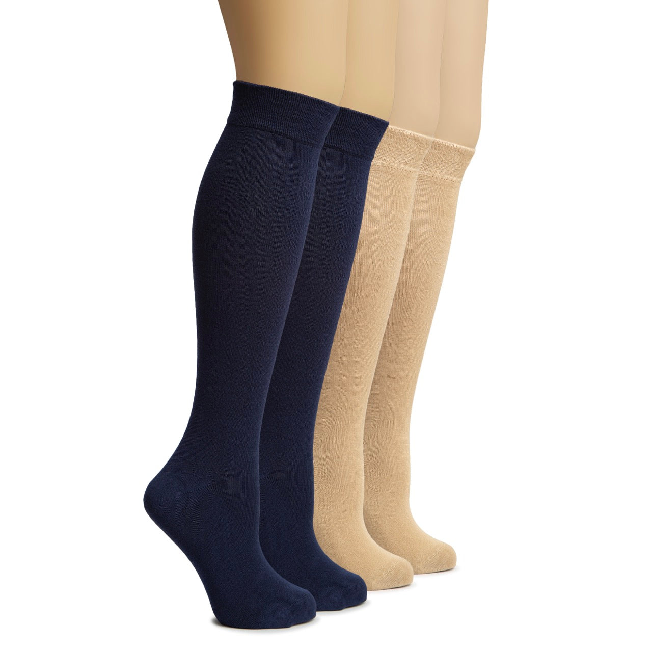 Knee-High Bamboo Dress Socks for Women, 4 Pairs