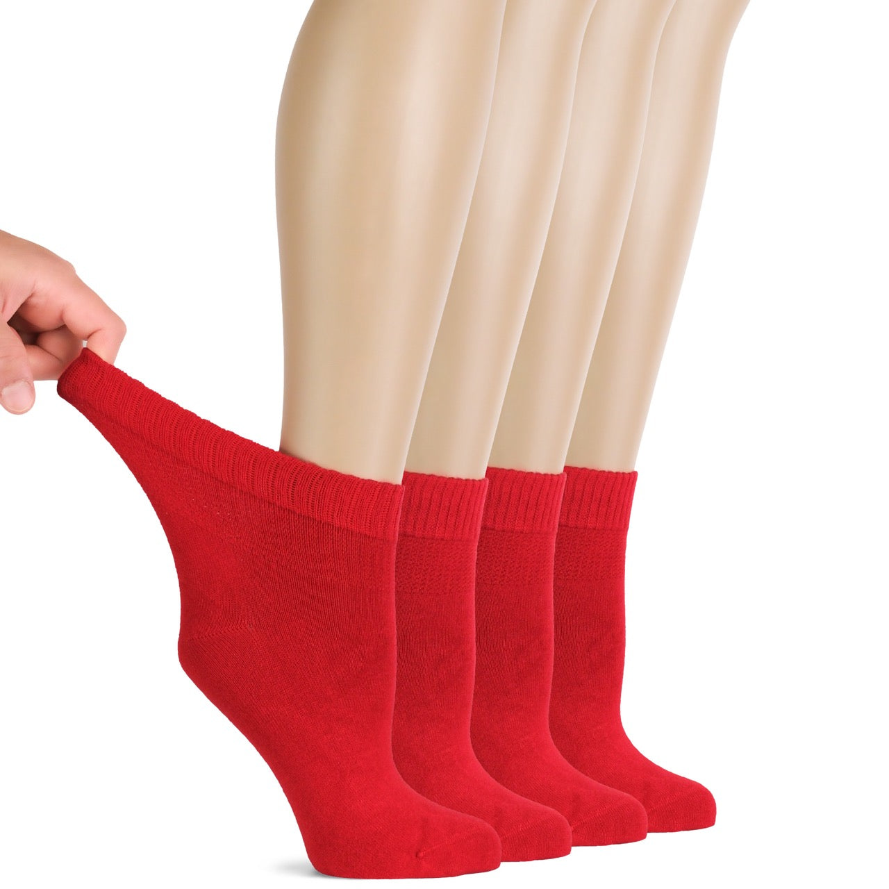 Lightweight Diabetic Bamboo Ankle Socks for Women, 4 Pairs