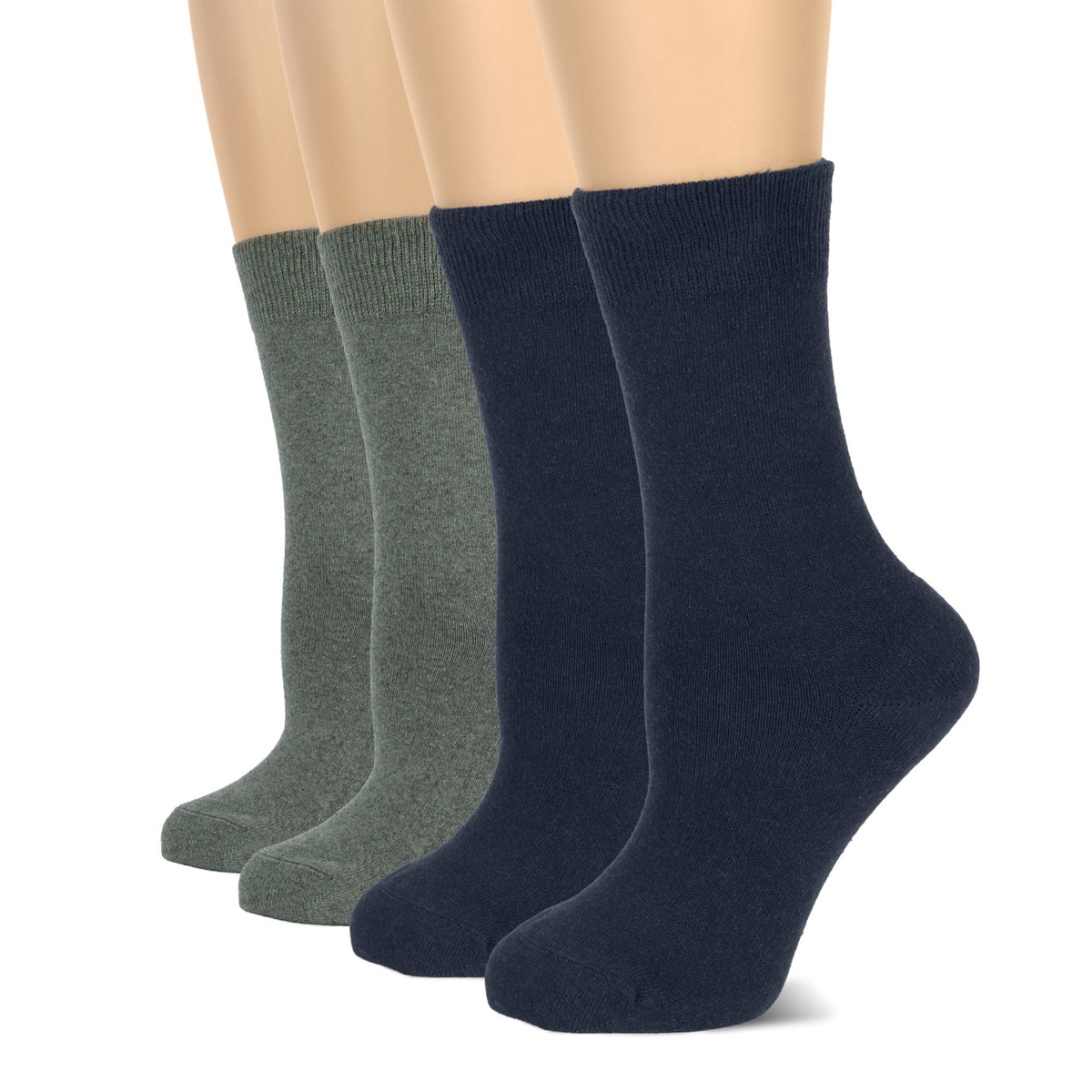 Casual Women's Cotton Dress Crew Socks, 4 Pairs